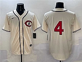 Men's Chicago Cubs #4 Pete Crow-Armstrong Cream Field of Dreams Cool Base Stitched Jersey,baseball caps,new era cap wholesale,wholesale hats